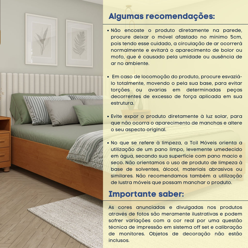 Cama Casal Mônaco MDP 193cm Cinamomo Tcil Móveis