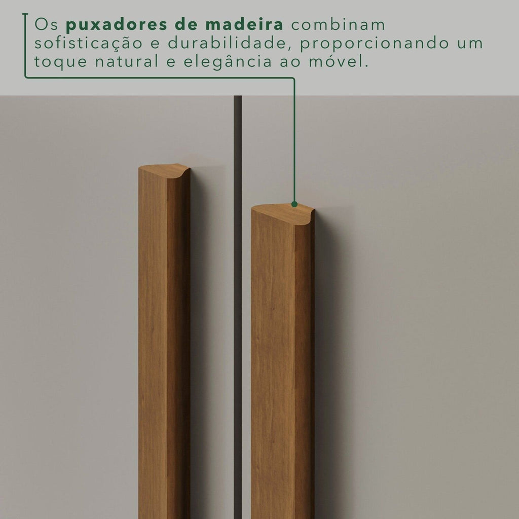 Guarda-Roupa Casal França 8 Portas 4 Gavetas Espresso Móveis Off White/Cinamomo