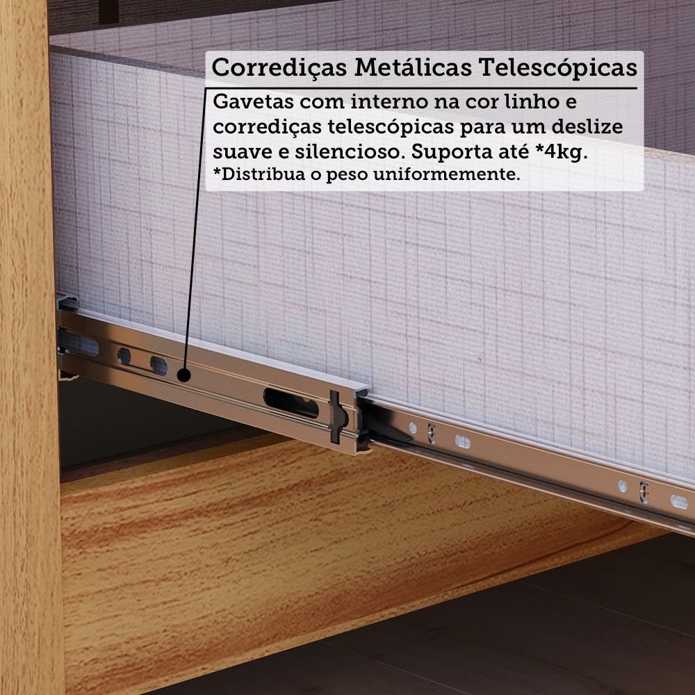 Quarto de Bebê Cômoda e Berço Minicama 4 em 1 Levy 100% MDF Espresso Móveis Bege/Amêndoa/Off White