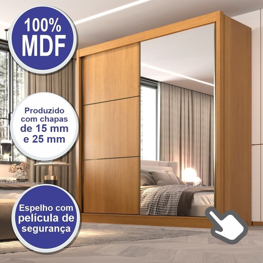 Guarda-Roupa Casal Coliseu 2 Portas 6 Gavetas 100% MDF D Doro
