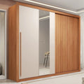 Guarda-Roupa Casal Suburban 2 Portas Ripado com Espelho MDP/MDF Freijó/Off White Espresso Móveis
