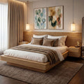 Cama Casal/Queen com Cabeceira e Mesa de Apoio Samambaia CabeCasa MadeiraOriginals