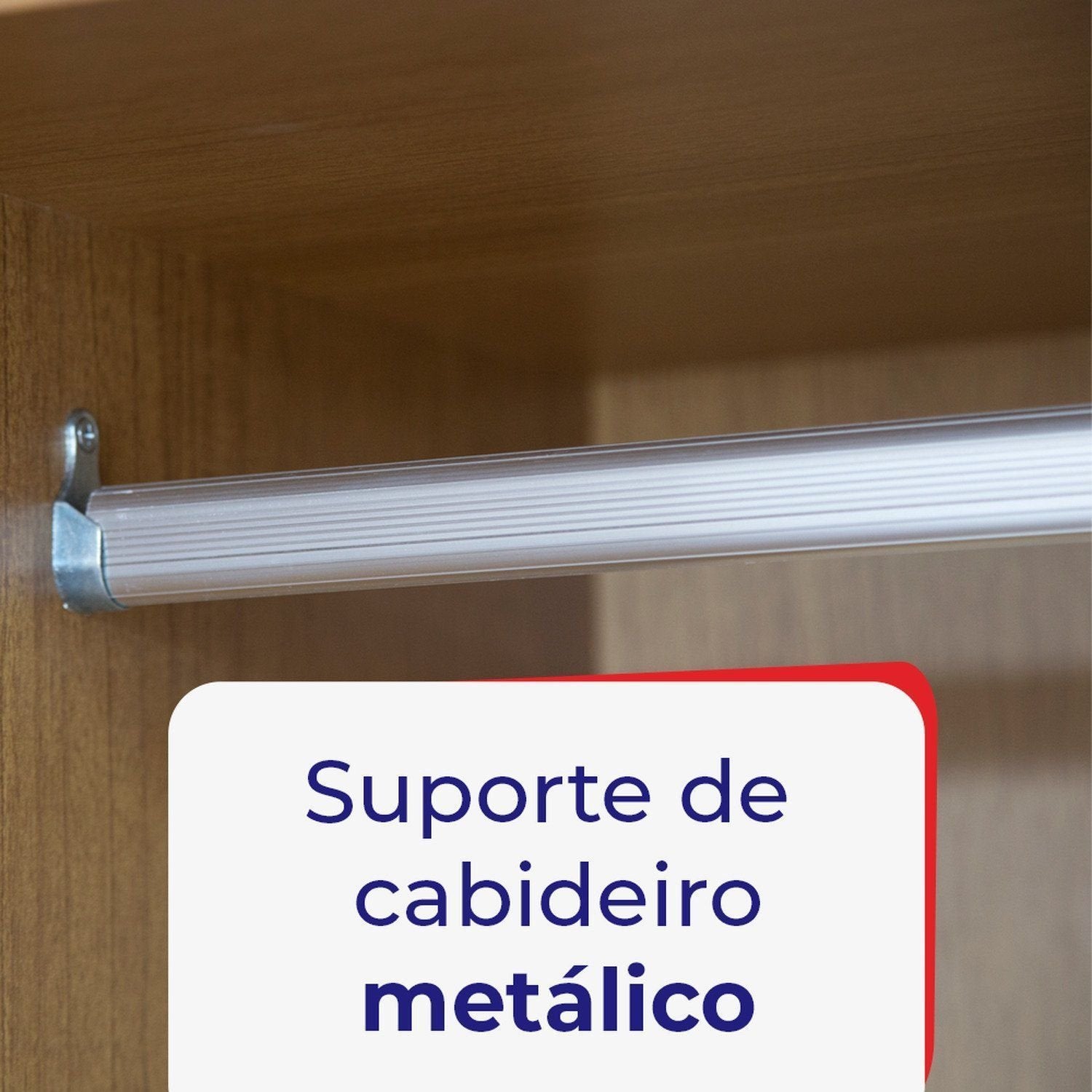 Guarda-Roupa Casal 2 Portas de Correr 6 Gavetas 100% MDF Coliseu D Doro Marrom/Castanho/Off White