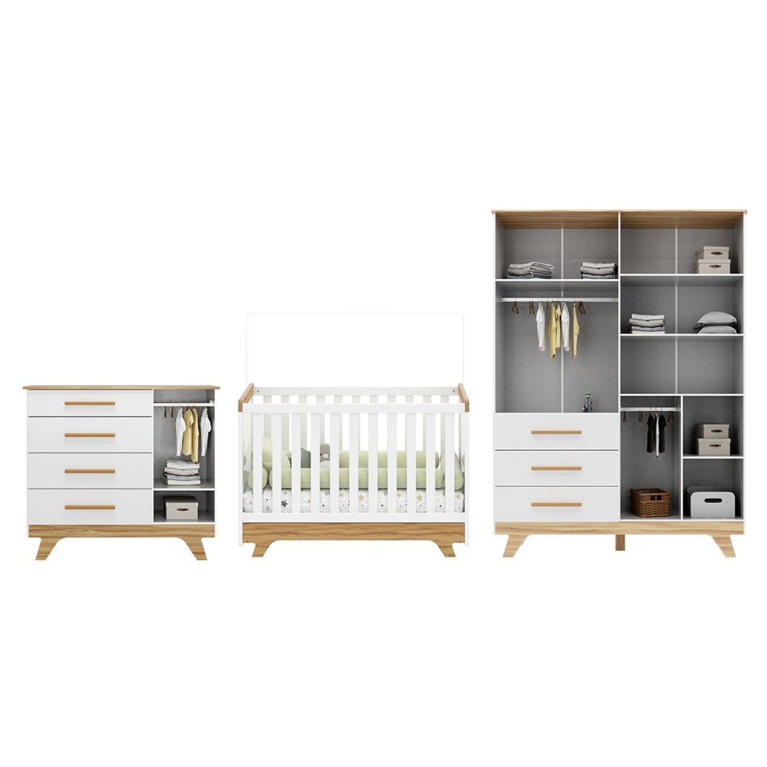 Quarto de Bebê Completo Jolie Retrô 100% MDF Yescasa