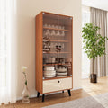 Cristaleira 2 Portas de Vidro 1 Gaveta 4 Prateleiras 75cm Londres Politorno