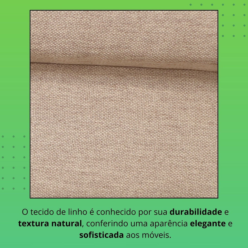 Sofá Living Canela 4 Lugares 265 cm Linho Lufer Estofados