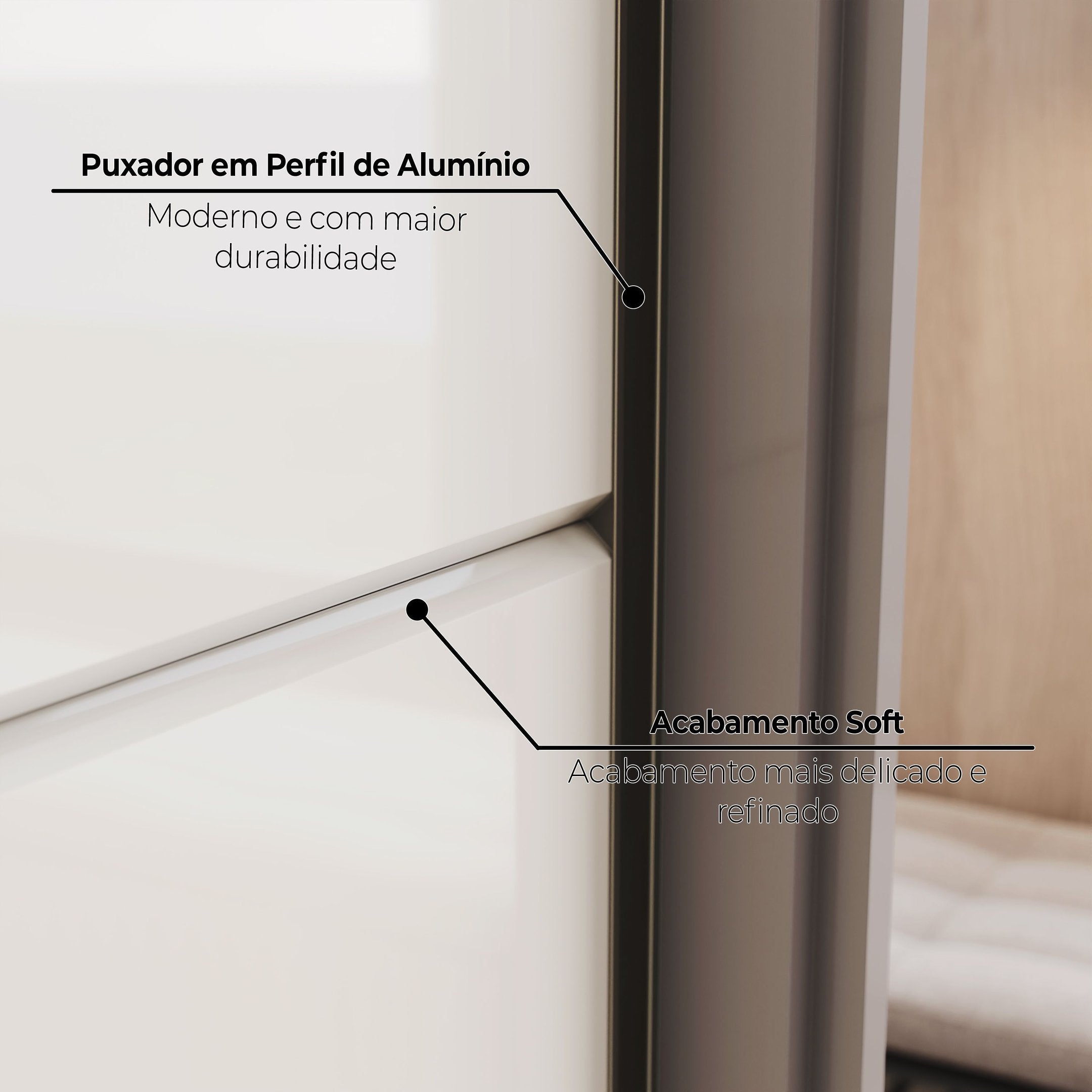 Guarda-Roupa Casal Henn Dream 2 Portas Deslizantes com Espelho 100% MDF Off White/Avelã