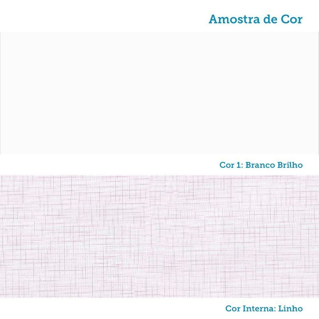 Quarto de Bebê com Guarda-Roupa Cômoda e Berço com Capitonê Maya Provençal 100% MDF Yescasa Branco/B