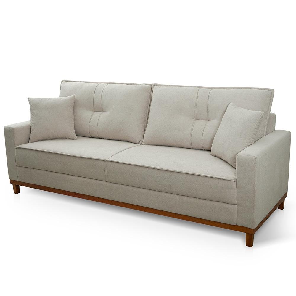 Sofá Living Malibu 2,30m Bege Bouclê King House