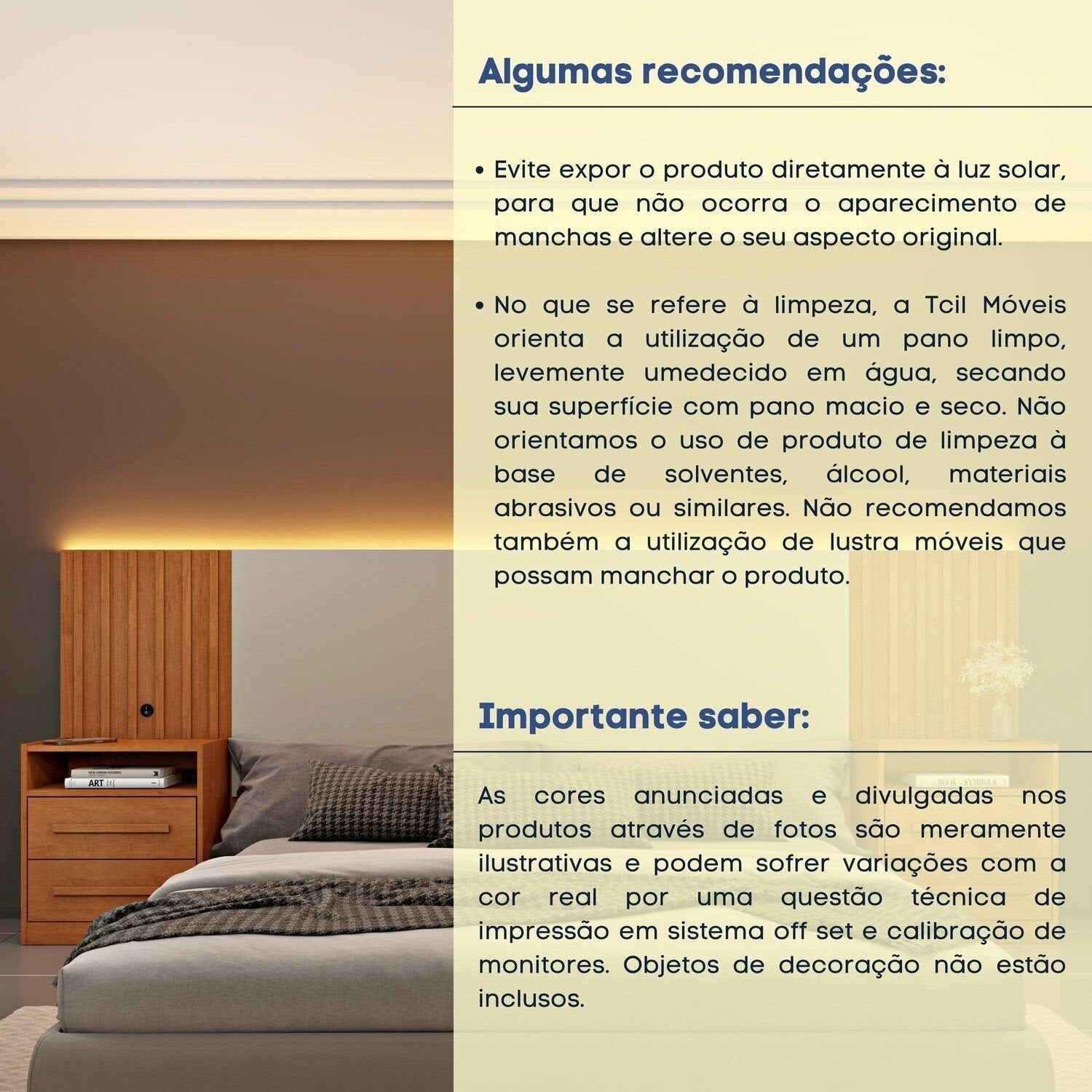 Cabeceira Box Casal Ripado com LED Yescasa