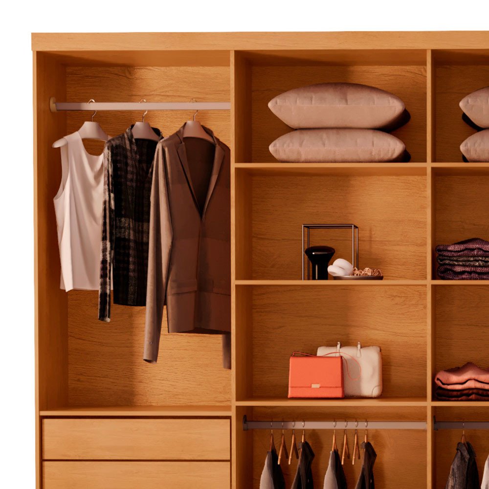 Guarda-Roupa Casal Toronto 8 Portas 4 Gavetas 100% MDF Moderna Mobília
