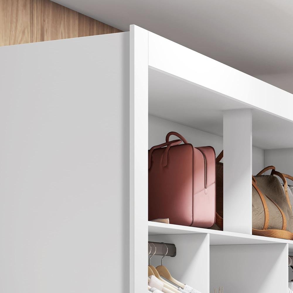 Closet Casal Premium 8 Gavetas MDP Branco/Freijó/Preto Amoudi Móveis