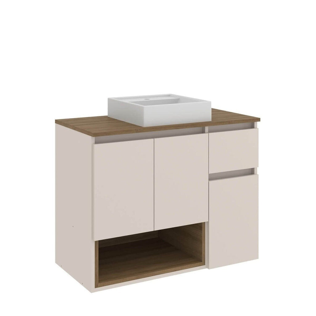 Gabinete de Banheiro com Espelheira e Cuba 80cm Aurora Yescasa
