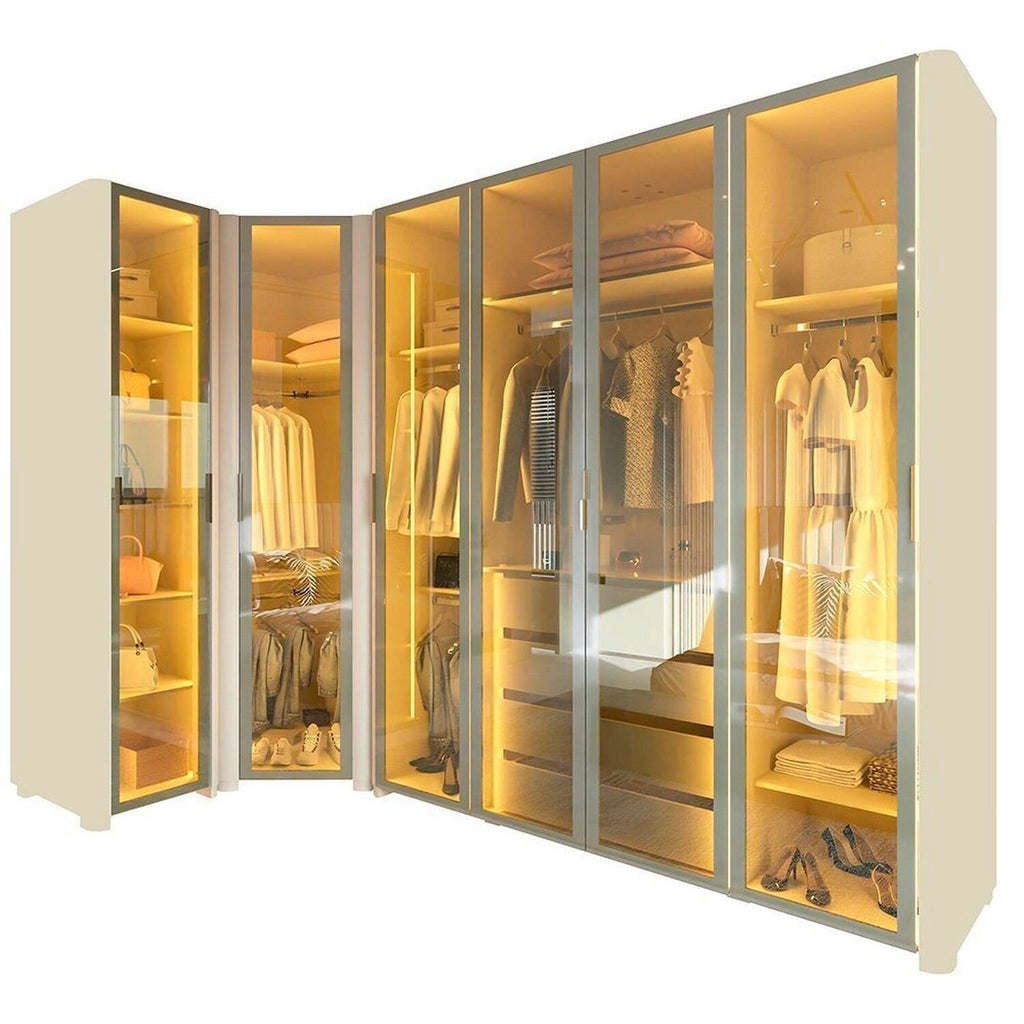Guarda-Roupa Modulado Reflecta Innova 260cm x 240cm Mod 002 100% MDF Gelius Móveis Off White