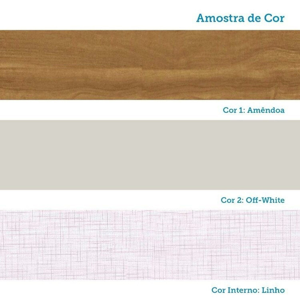 Quarto de Bebê Cômoda e Berço Minicama 4 em 1 Levy 100% MDF Espresso Móveis Bege/Amêndoa/Off White