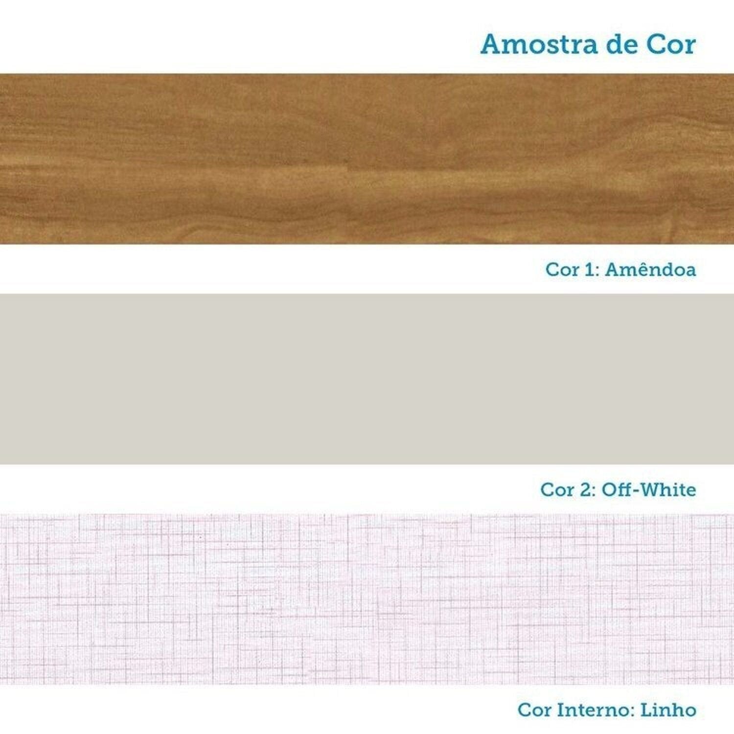 Quarto de Bebê Cômoda e Berço Minicama 4 em 1 Levy 100% MDF Espresso Móveis Bege/Amêndoa/Off White
