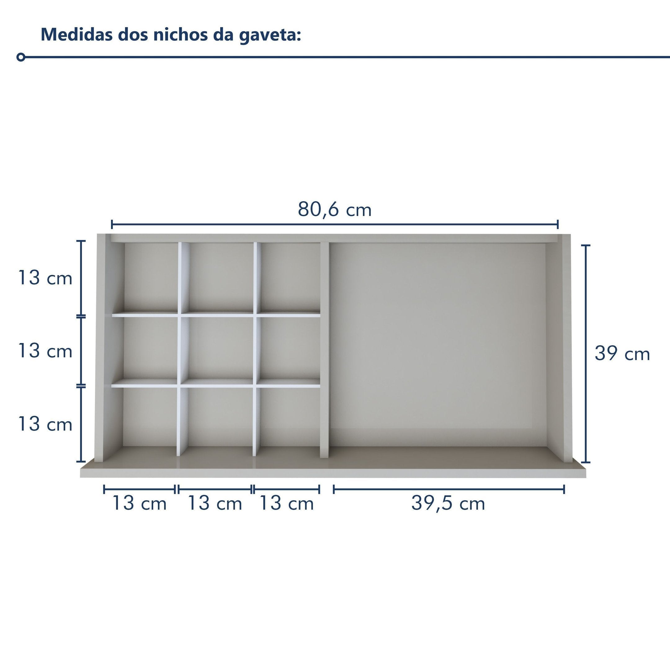 Penteadeira 5 Gavetas 100% MDF sem Espelho Giulia Yescasa