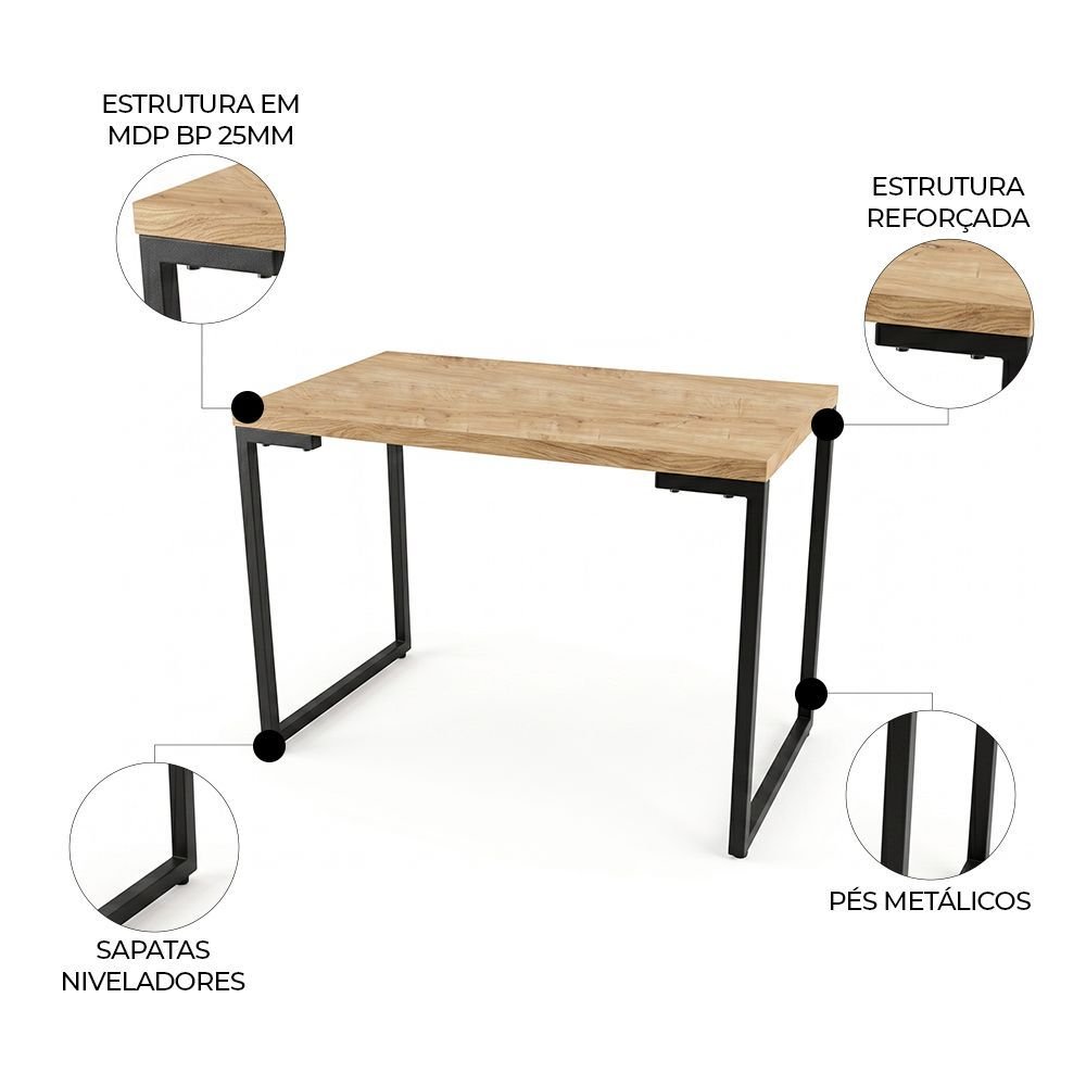Mesa para Computador Escrivaninha Porto 120cm Natura Fit Mobel