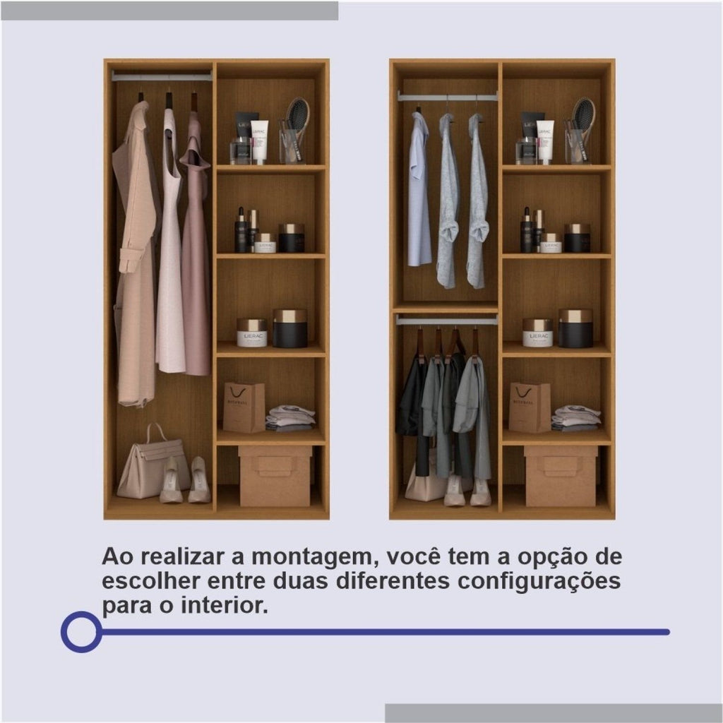 Guarda-Roupa Casal Coliseu 2 Portas 6 Gavetas 100% MDF D Doro