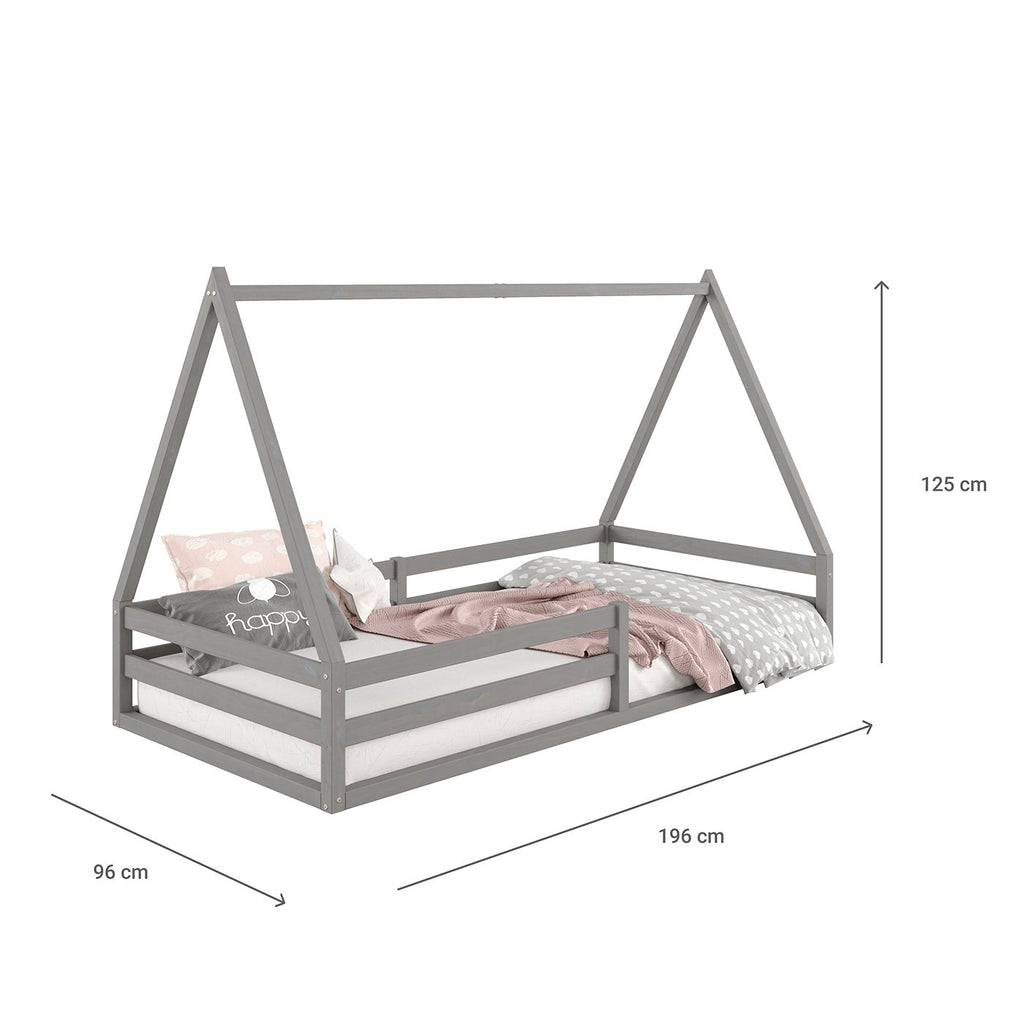 Cama Montessoriana Casa Madeira Maciça Pinus Sila com Estrado Idimex