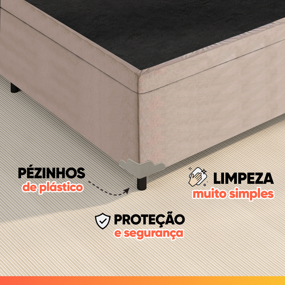 Cama Box Baú Colchão Casal Molas Ensacadas City Pillow Top Hellen 138x188x64cm
