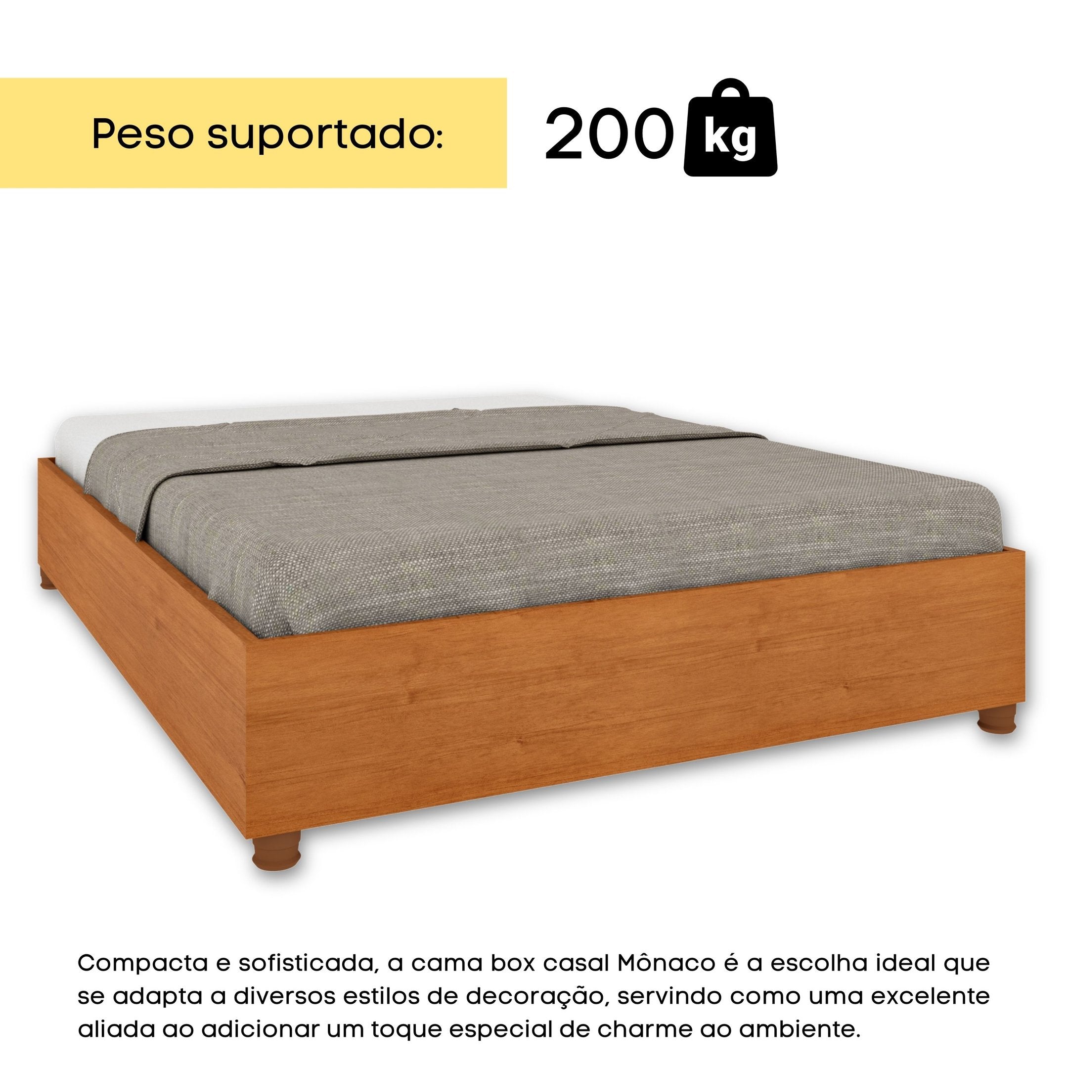 Cama Casal Mônaco MDP 193cm Cinamomo Tcil Móveis