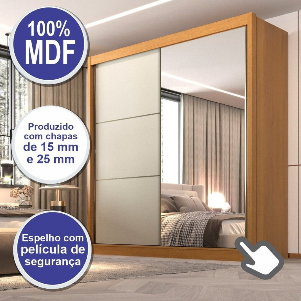 Guarda-Roupa Casal Coliseu 2 Portas 6 Gavetas 100% MDF D Doro