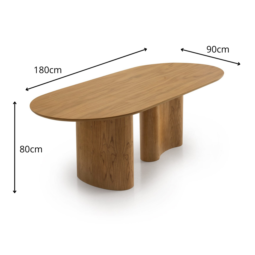 Conjunto Mesa de Jantar Savana e 8 Cadeiras Arezzo Madeira Laminada Natural Área Gourmet